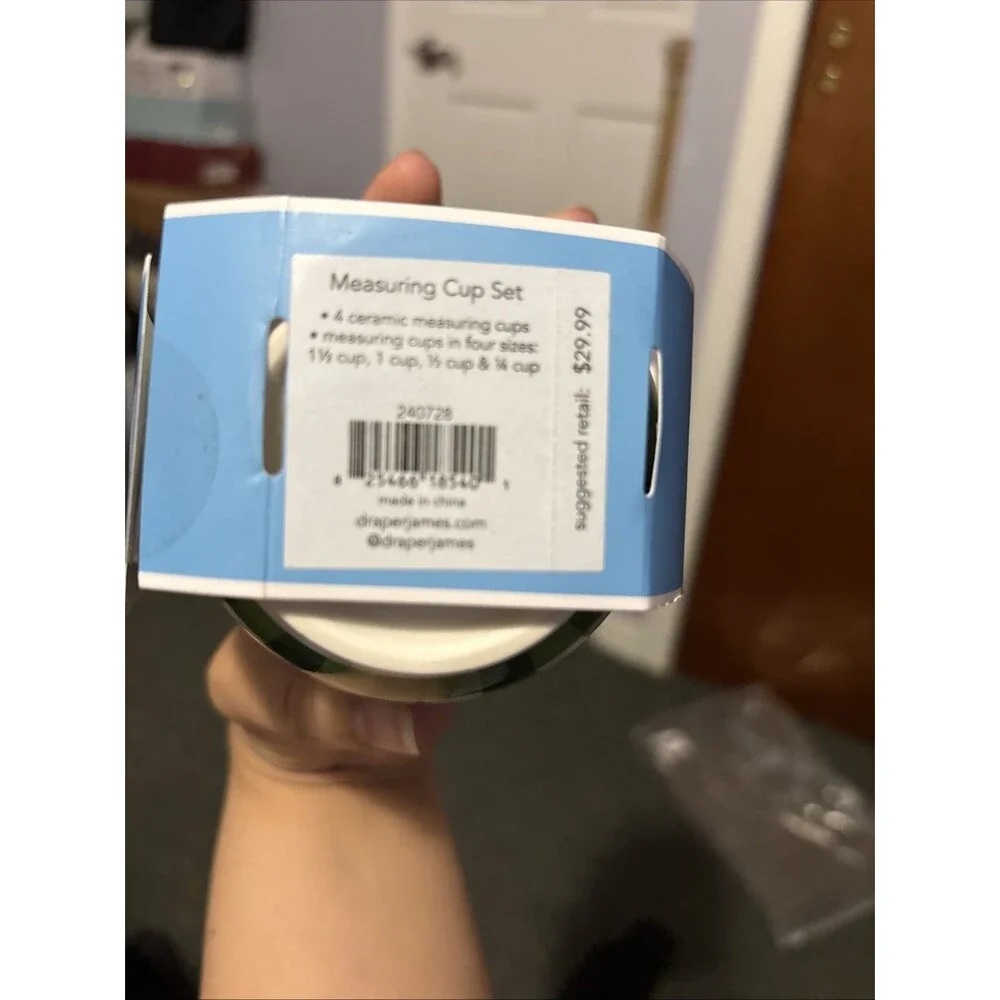 NEW Draper James Green Checkered Measuring Cups NIB